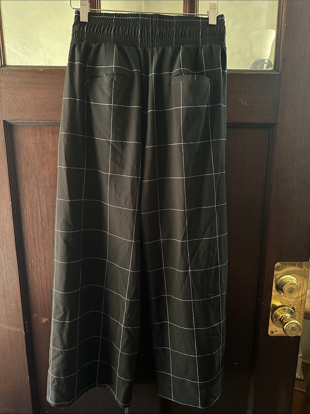 Albion Black Windowpane Elastic-Waist Joggers